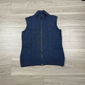 Pendleton Sweater Mens Medium Blue Cotton Full Zip Knit